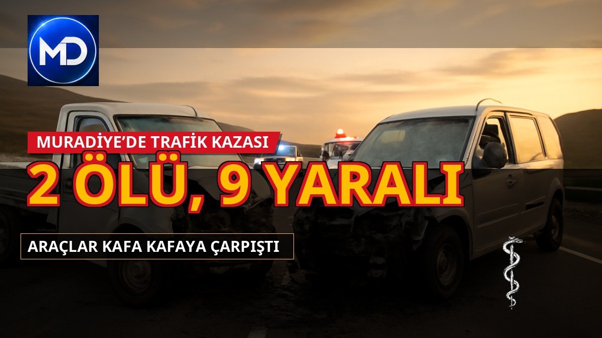 Van Muradiye’de feci kaza: Kamyonet ile hafif ticari araç çarpıştı, 2 ölü 9 yaralı